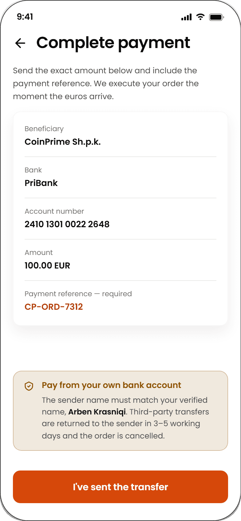 Send payment