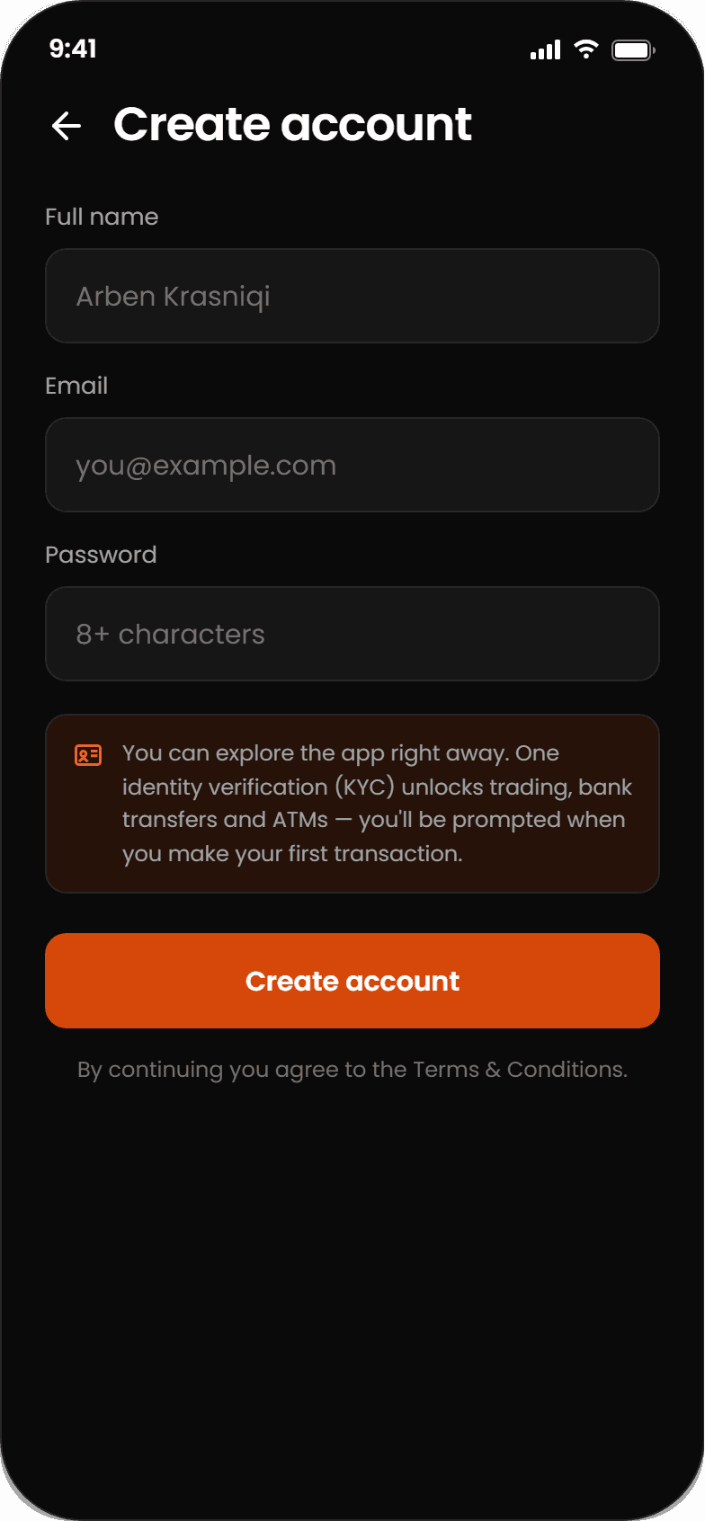 Create an account
