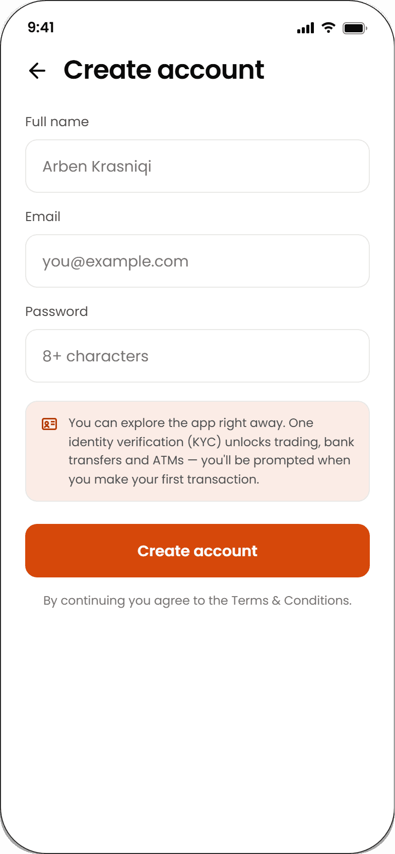 Create an account
